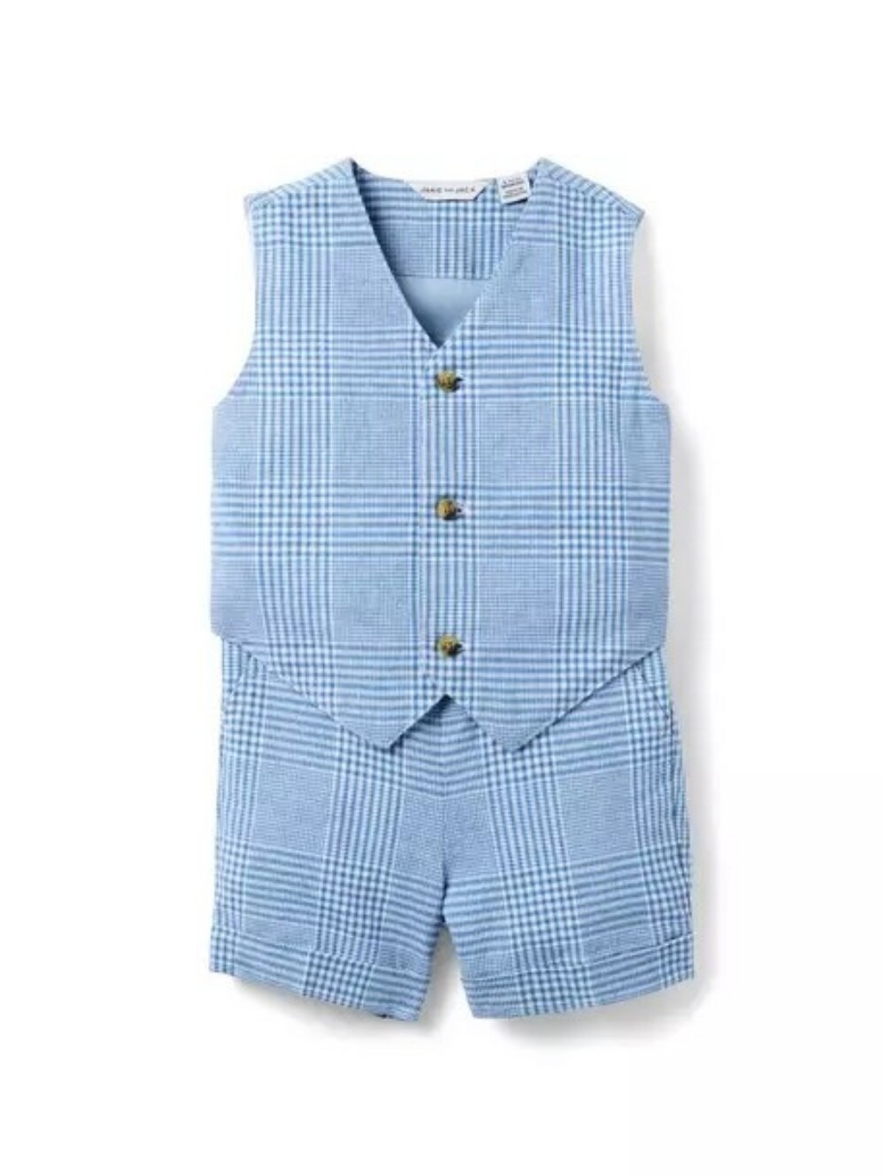 Janie and Jack Kids blue vest and shorts set
